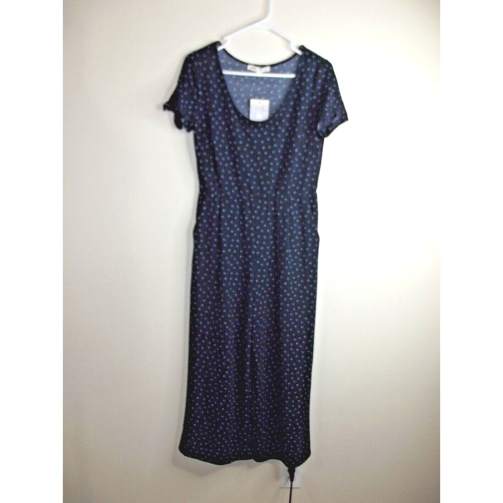 JOLT Womens Stretch Knit Romper Jumpsuit - Size MEDIUM - Blue Polka Dot NWT